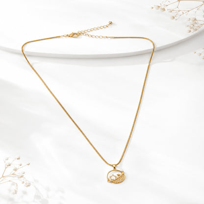 Saturn Design Pendant With Chain