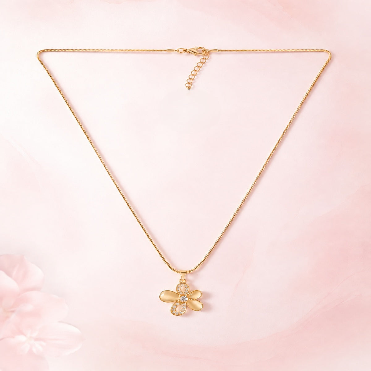 Floral Pendant with Chain