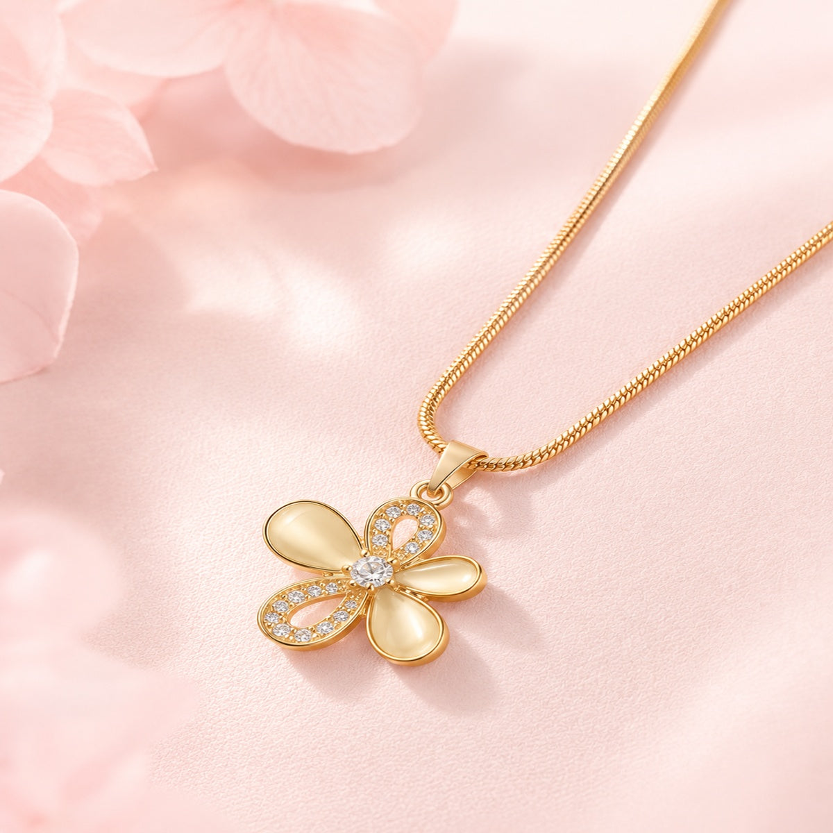 Floral Pendant with Chain