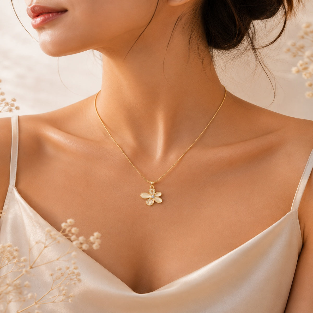 Floral Pendant with Chain