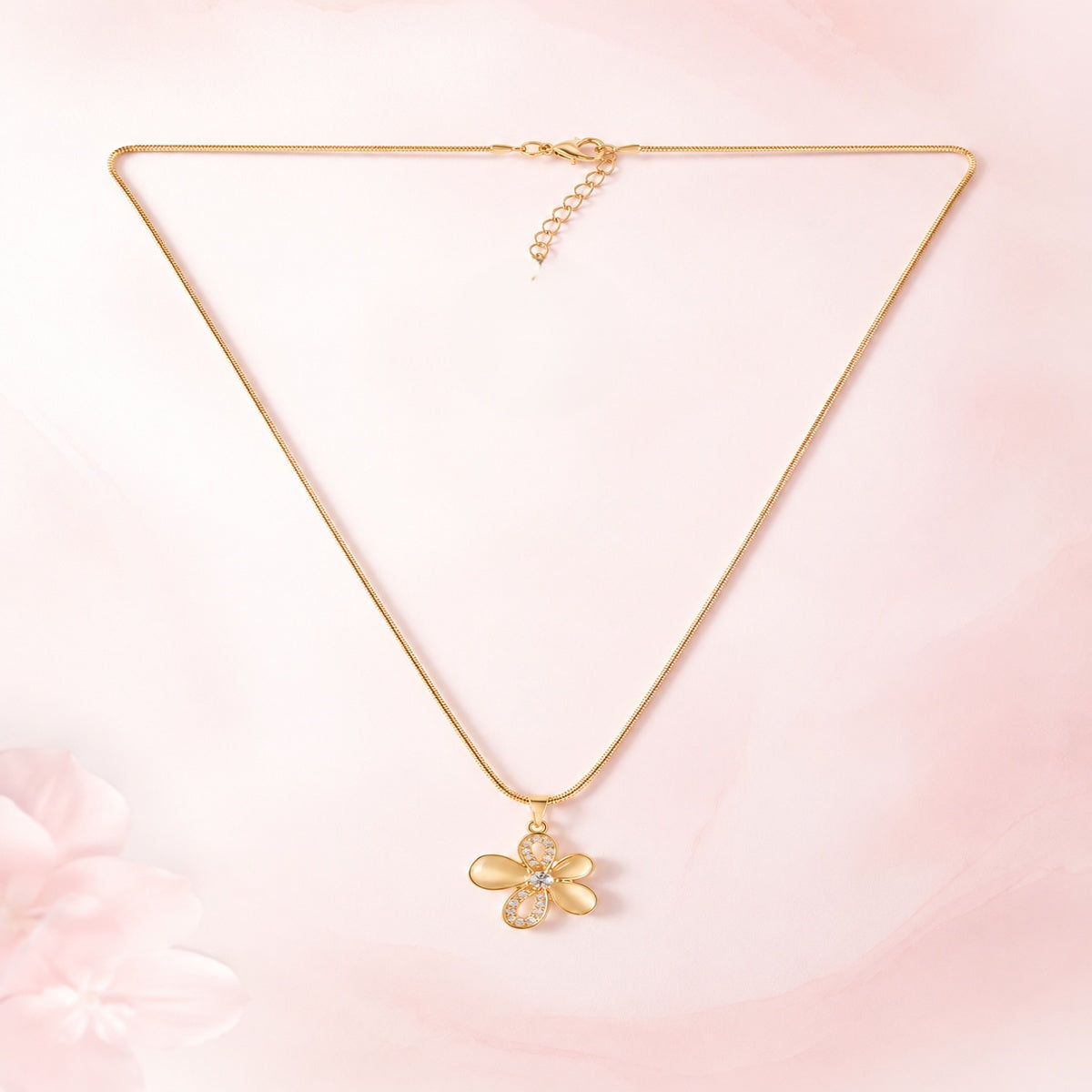 Floral Pendant with Chain
