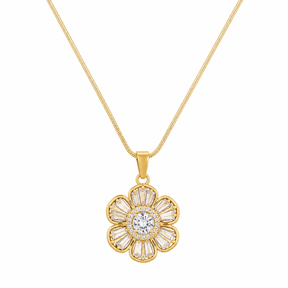 Gold Plated Flower Pendant with Chain
