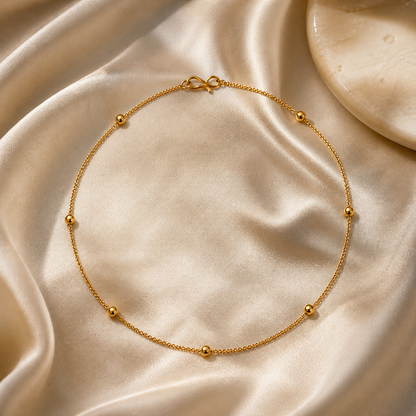 Gold Plated Minimal  Chain with Balls Design