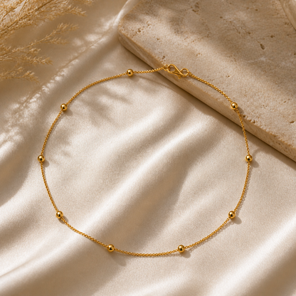 Gold Plated Minimal  Chain with Balls Design