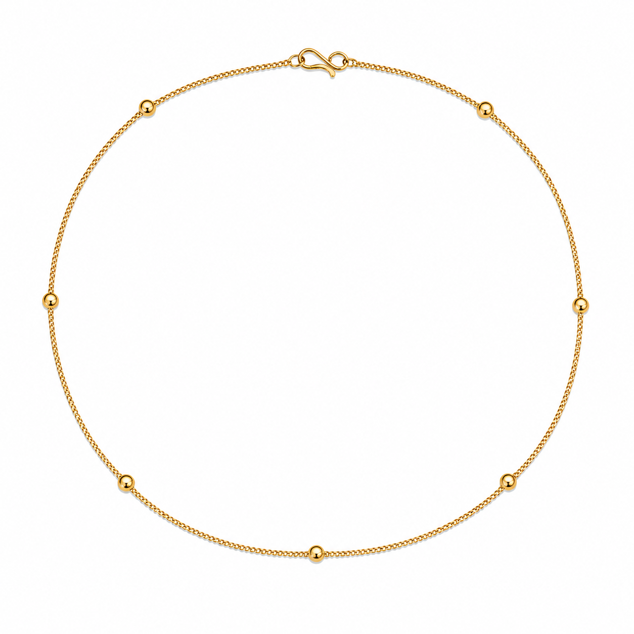 Gold Plated Minimal  Chain with Balls Design