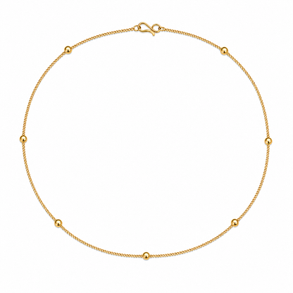 Gold Plated Minimal  Chain with Balls Design