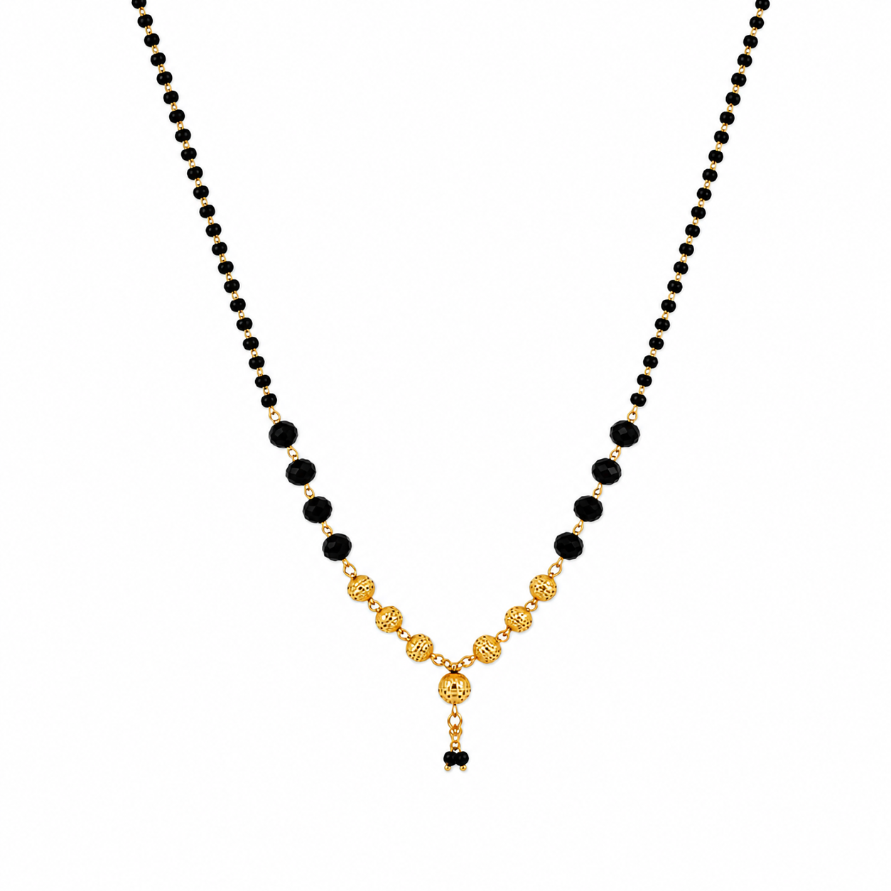 Gold Plated black beads Mangalsutra