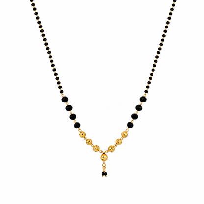 Gold Plated black beads Mangalsutra