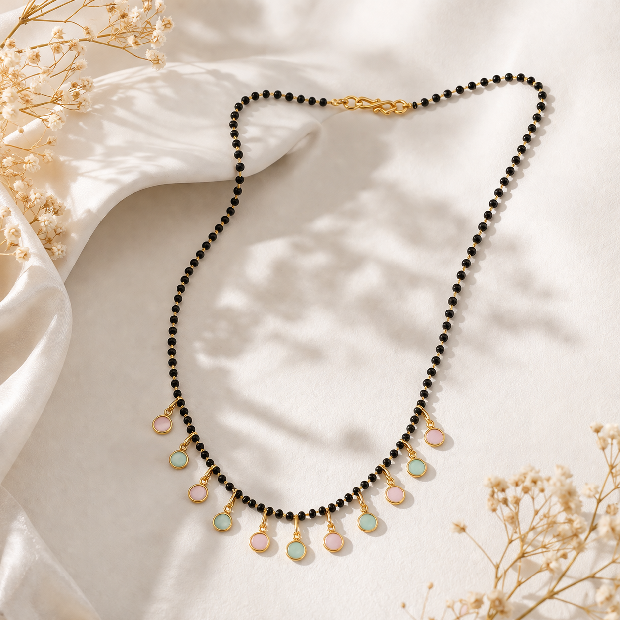 Gold Plated Multicolor Stones Mangalsutra