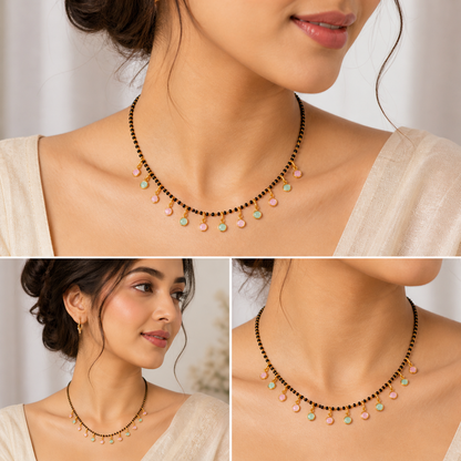 Gold Plated Multicolor Stones Mangalsutra