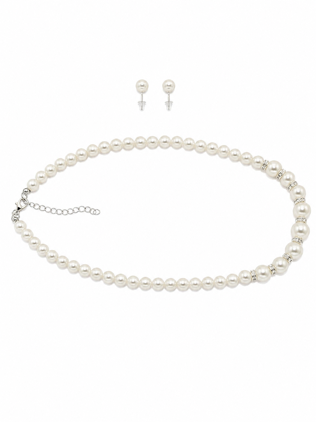Pearl Necklace Set With Matching Earrings
