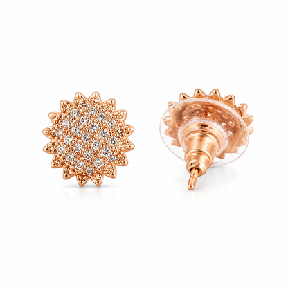 Sun Flower Design Rose Gold Plated Earring
