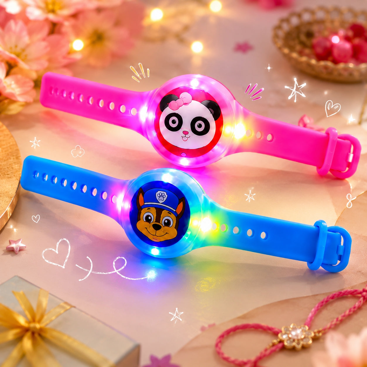 Kids LED Cartoon Wrist Band Rakhi
