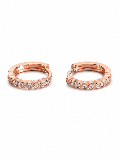 Bali With Stone Rose Gold Plated Earrings
