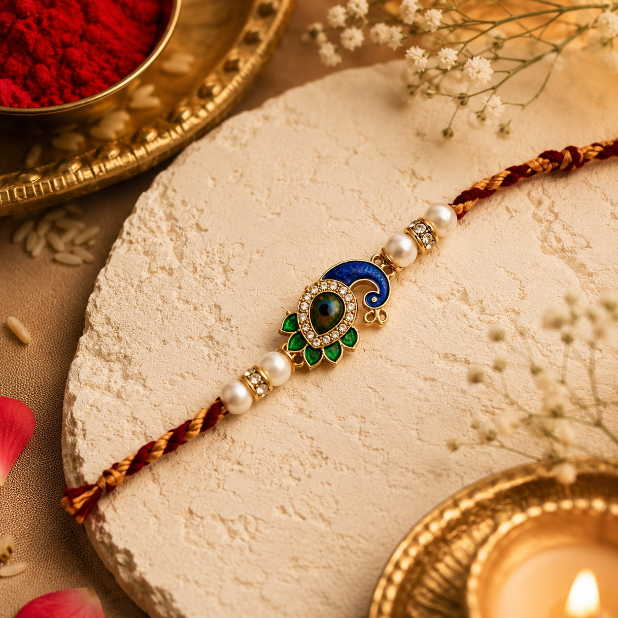 Peacock Designer Rakhi for Brother