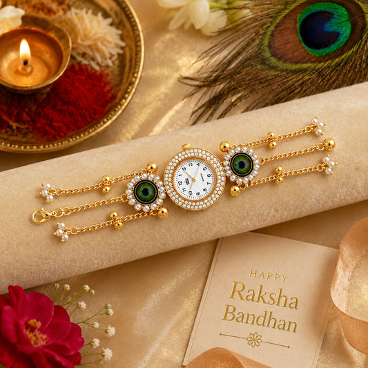 Peacock Designer Rakhi Bhabhi Watch