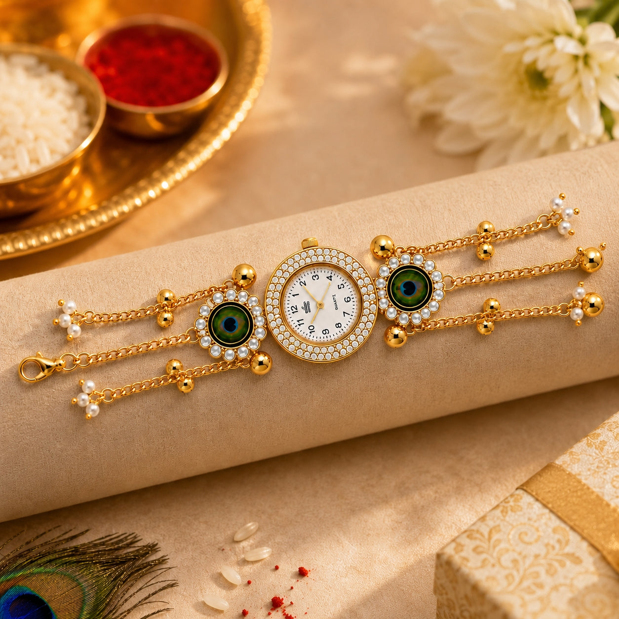 Peacock Designer Rakhi Bhabhi Watch