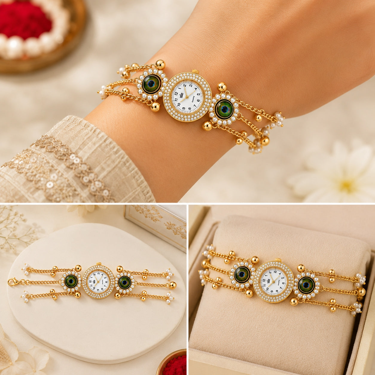 Peacock Designer Rakhi Bhabhi Watch