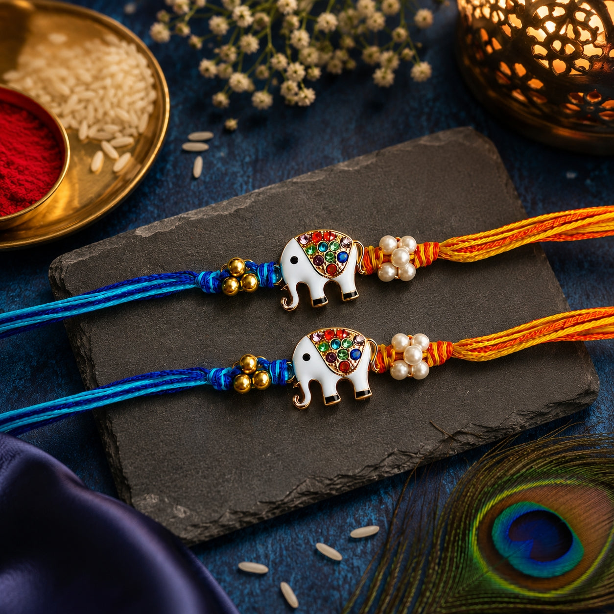 Elephant Designer Rakhi Set of 2