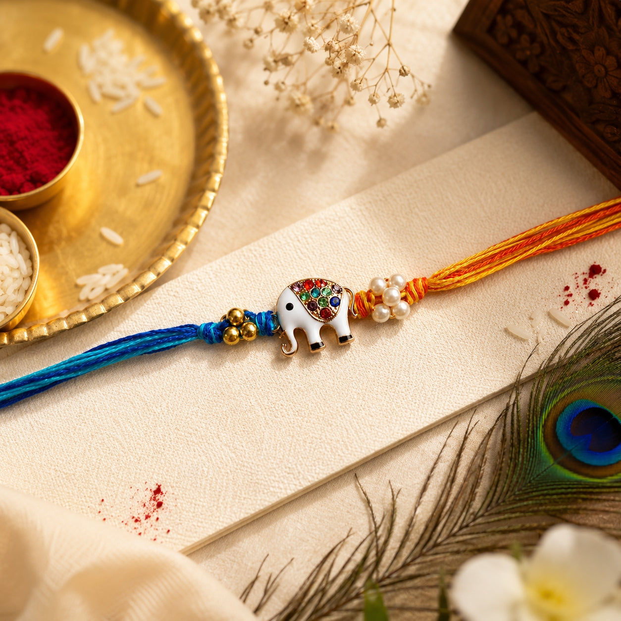 Elephant Designer Rakhi for Brother