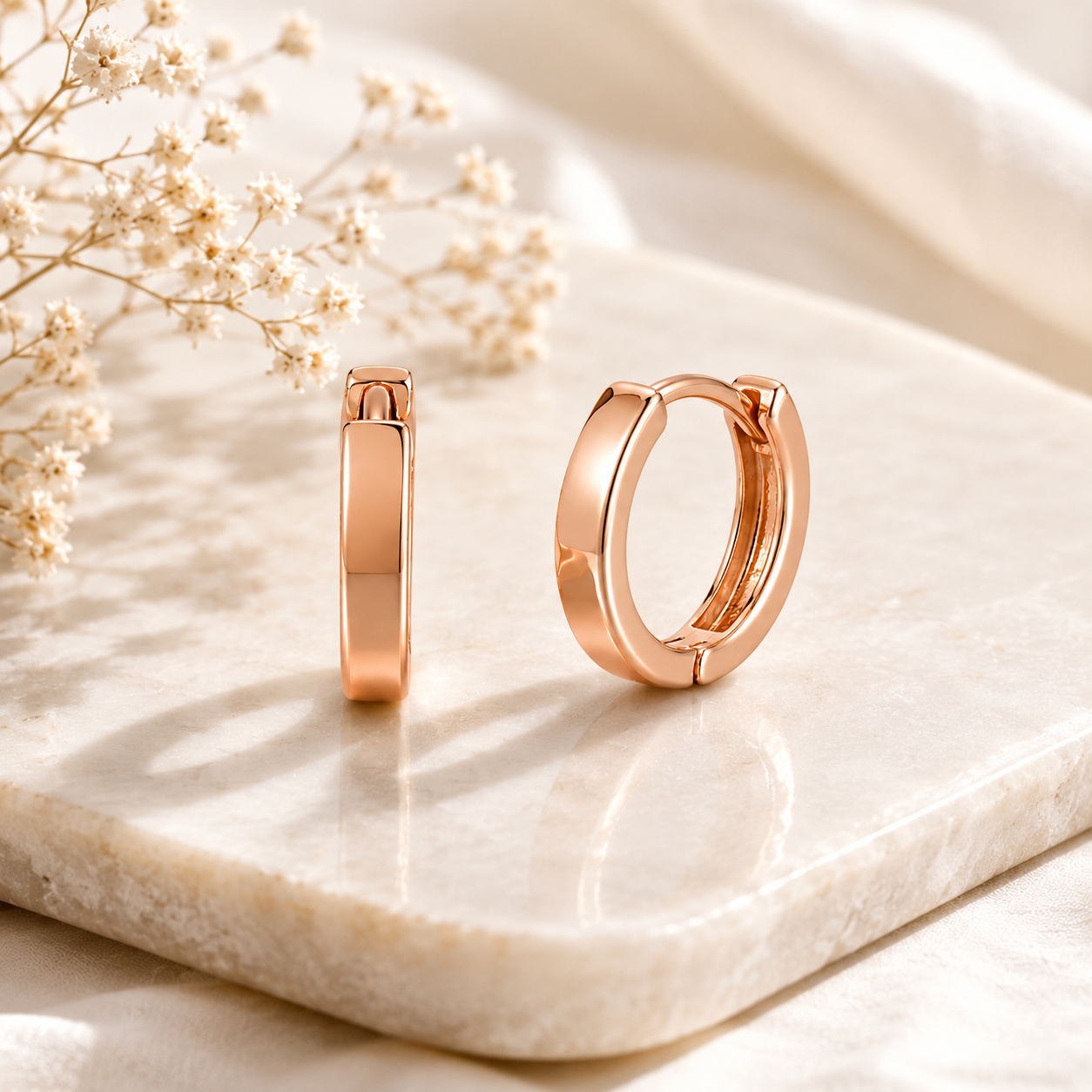 Plain Rose Gold Plated Bali Earring