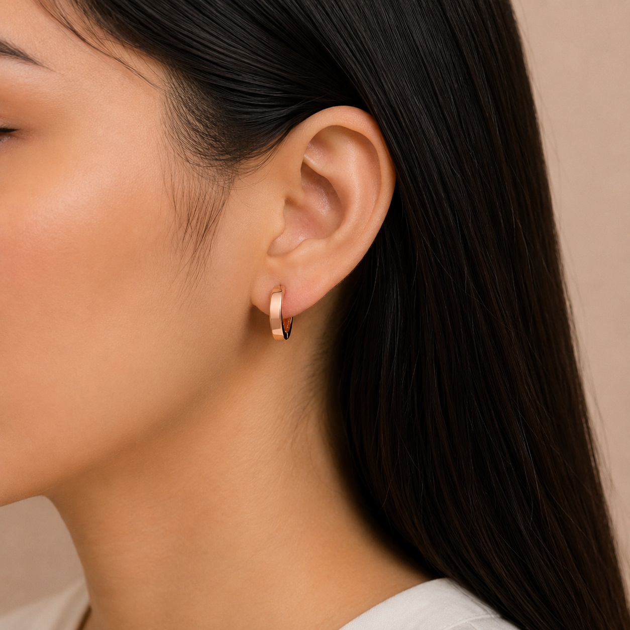 Plain Rose Gold Plated Bali Earring