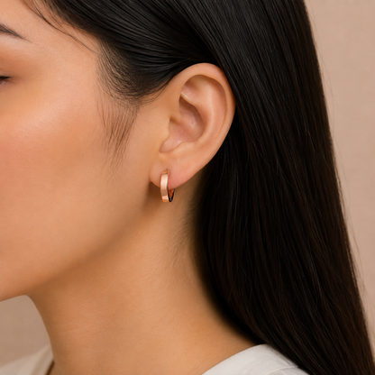 Plain Rose Gold Plated Bali Earring
