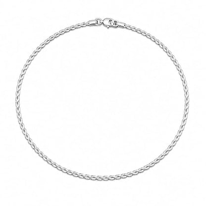 Silver-Tone Artificial Twisted Rope Chain Necklace for Women & Girls