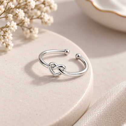 Silver Plated Baby Infinity Heart Design Ring