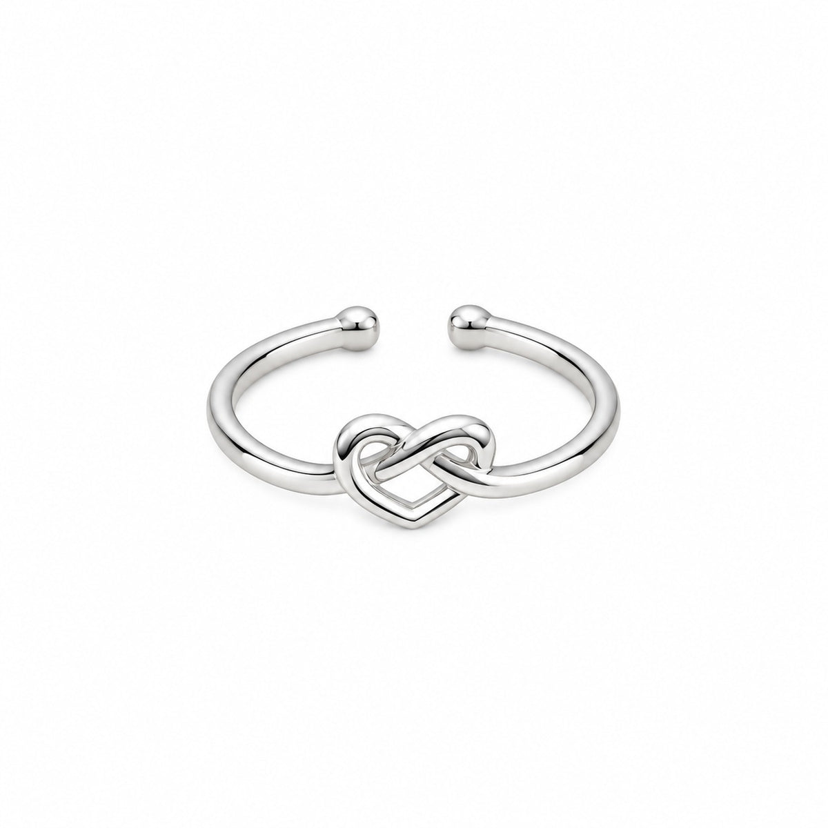 Silver Plated Baby Infinity Heart Design Ring
