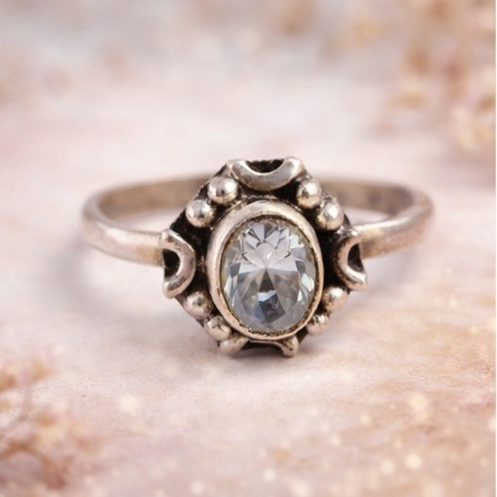 Oxidised Floral Toe Ring