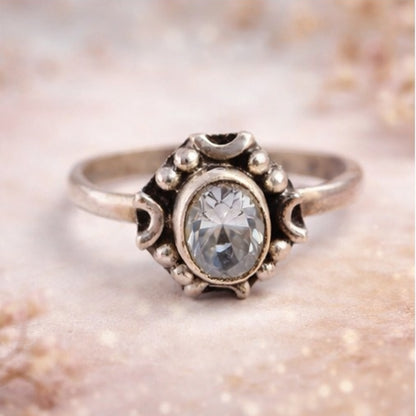 Oxidised Floral Toe Ring
