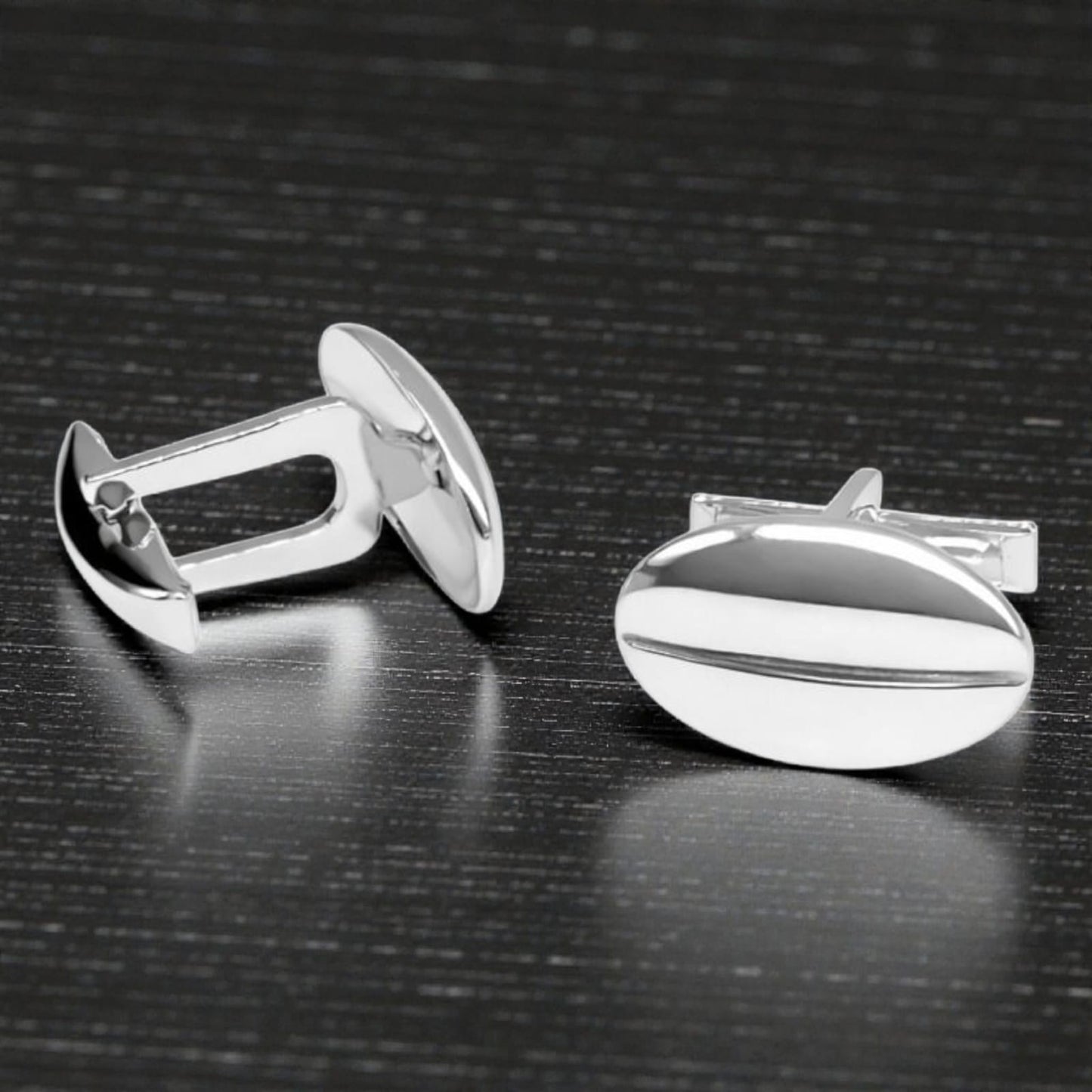 LBV 925 Sterling Silver Oval Cufflinks for Men