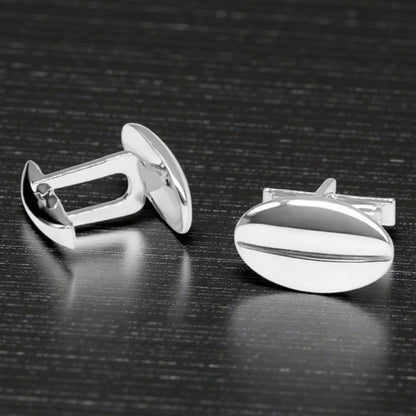 LBV 925 Sterling Silver Oval Cufflinks for Men