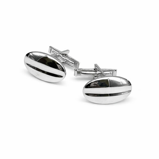LBV 925 Sterling Silver Oval Cufflinks for Men