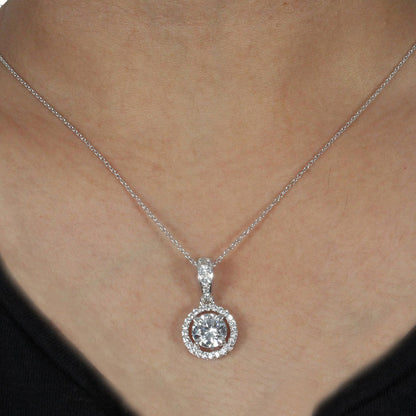 925 Sterling Silver Round Shape Pendant With Chain For Girls And Women
