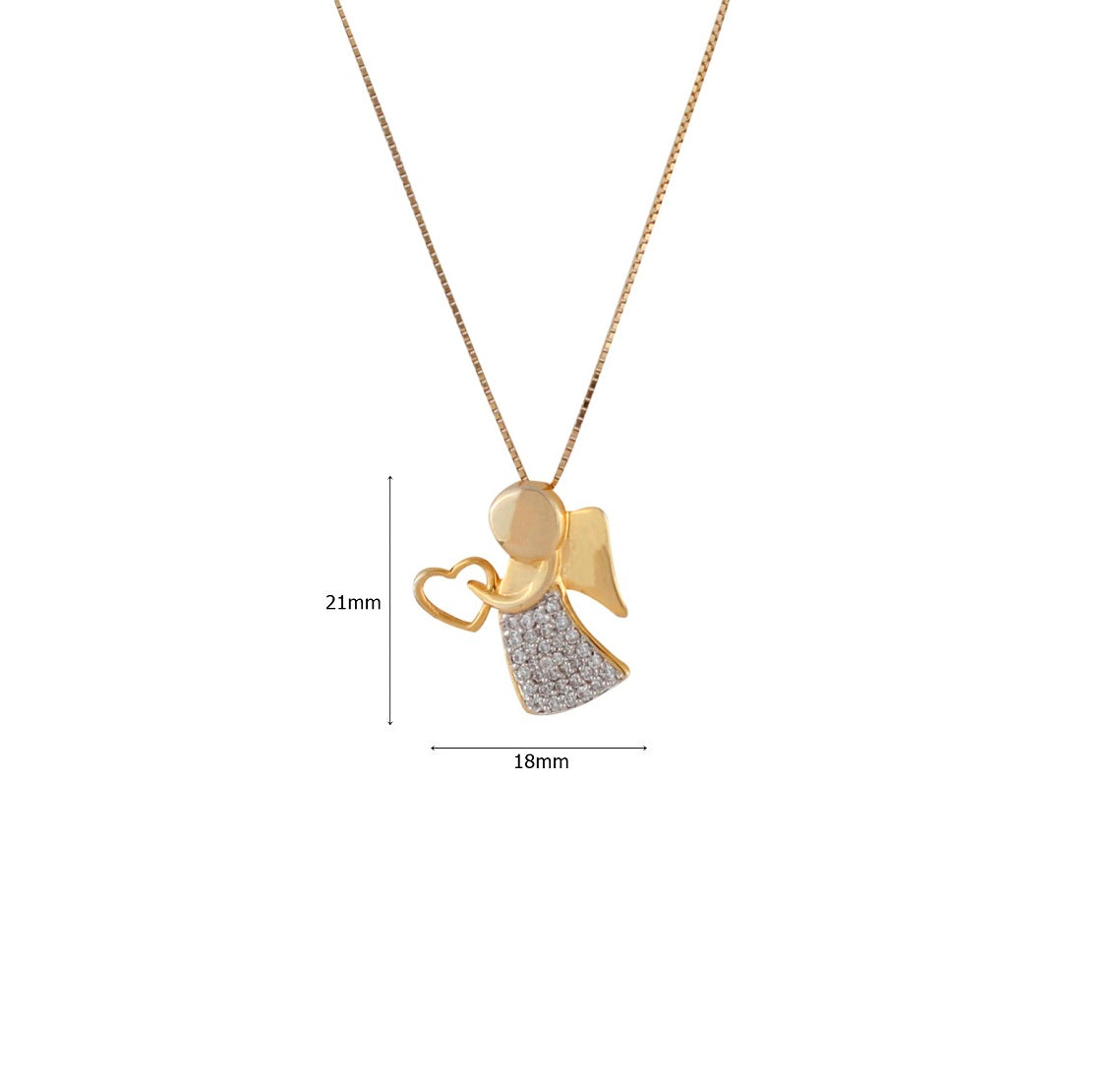 925 Sterling Silver Angel With Heart Pendant For Girls And Women