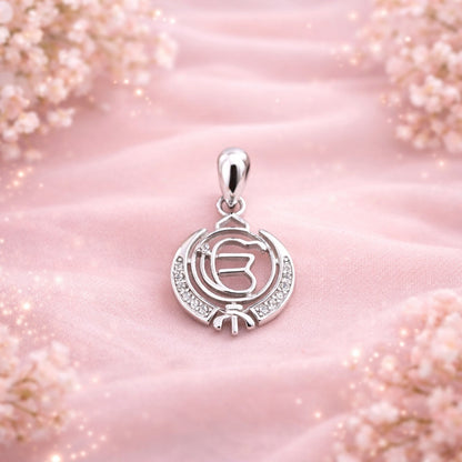 LBV 925 Sterling Silver Khanda Pendant | Sikh Ek Onkar Symbol Pendant