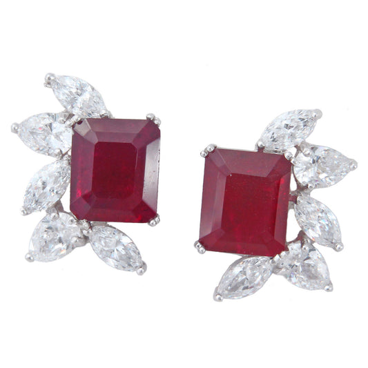 Single red stone stud