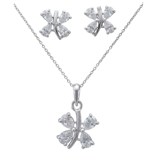 Silver Swarovski Pendant Set