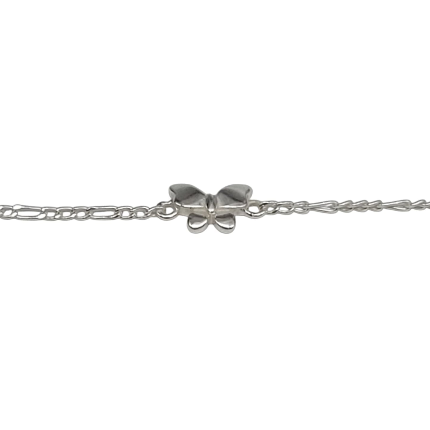 Silver Anklet with Butterfly Charm 0-5 Years (Pair)