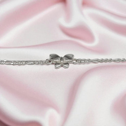 Silver Anklet with Butterfly Charm 0-5 Years (Pair)