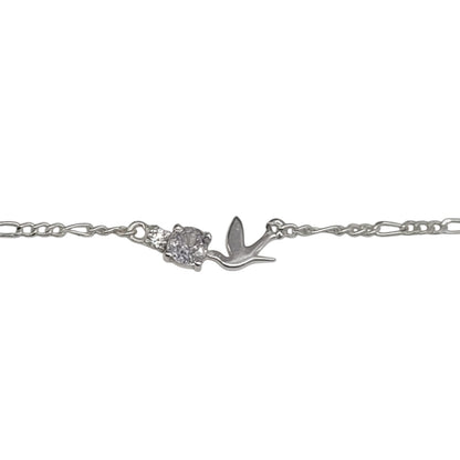 Silver Anklet with Bird charm 0-5 years (Pair)