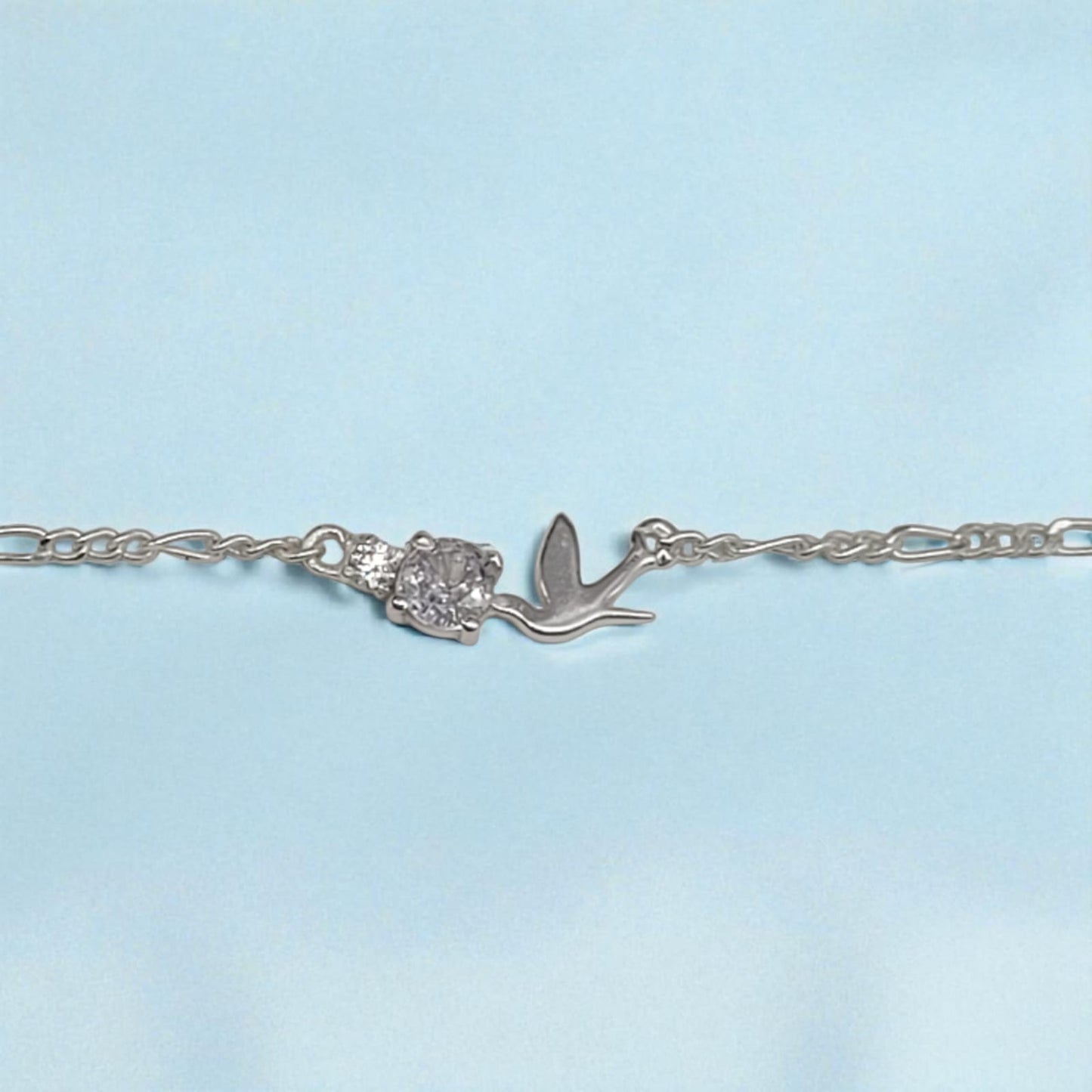 Silver Anklet with Bird charm 0-5 years (Pair)