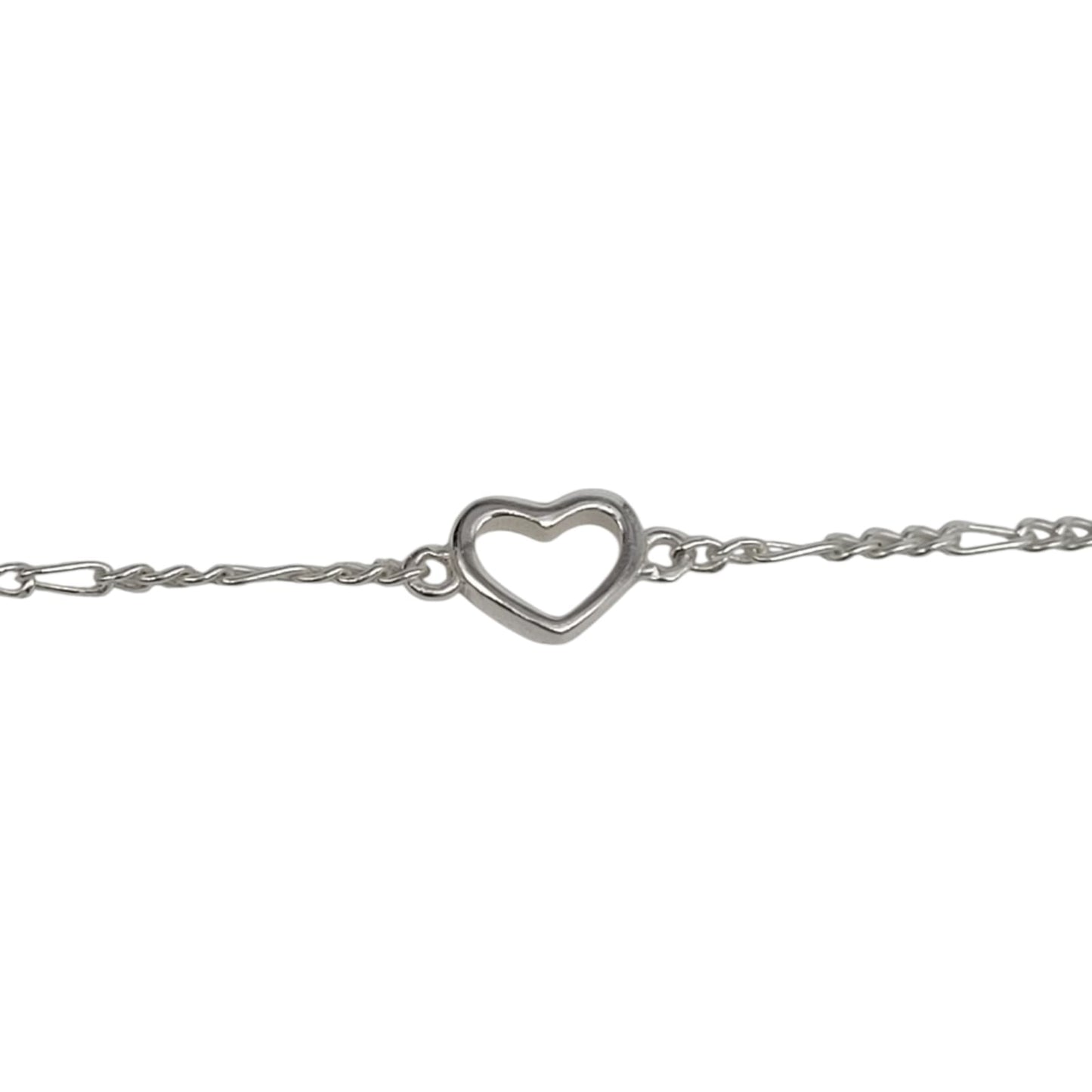 Silver Anklet with Heart Charm 0-5 years (Pair)