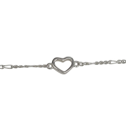 Silver Anklet with Heart Charm 0-5 years (Pair)