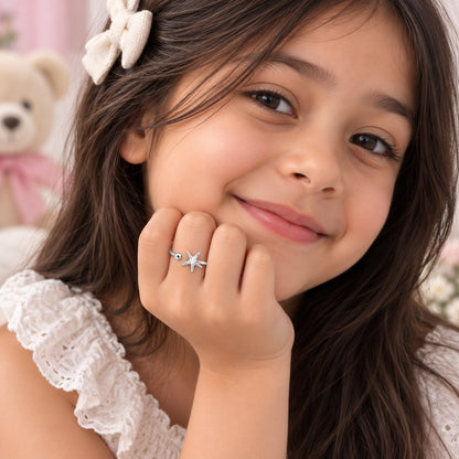 Silver Plated Baby Star Design Ring