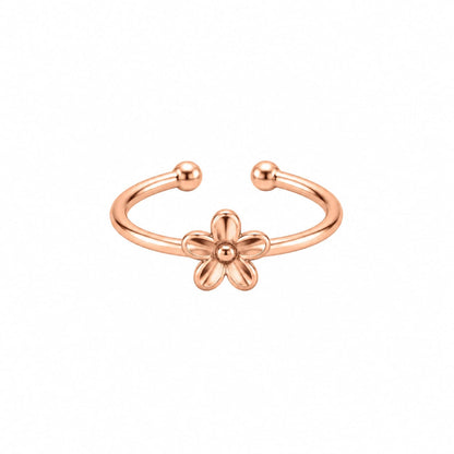 Rose Gold Adjustable Flower Ring